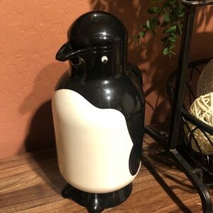 Penguin Shaped Metrokane Thermal Pitcher in Black and White Vintage